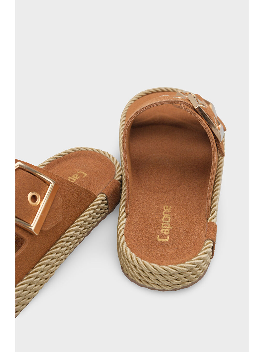 Kahverengi Keslie Metal Tokalı Konfor Kadın Terlik-3