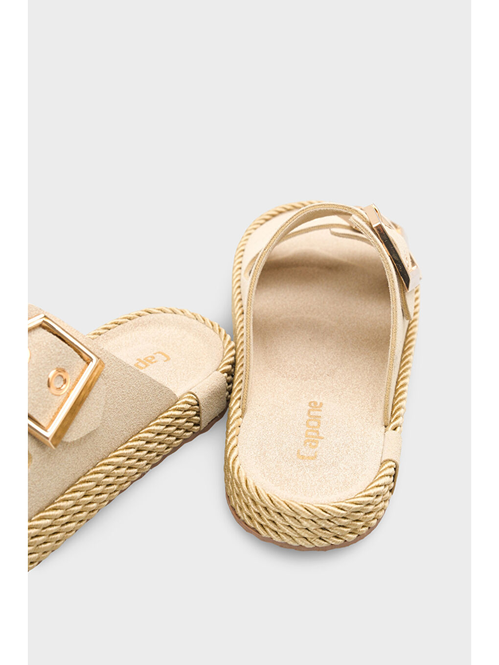 Bej Keslie Metal Tokalı Konfor Kadın Terlik-3