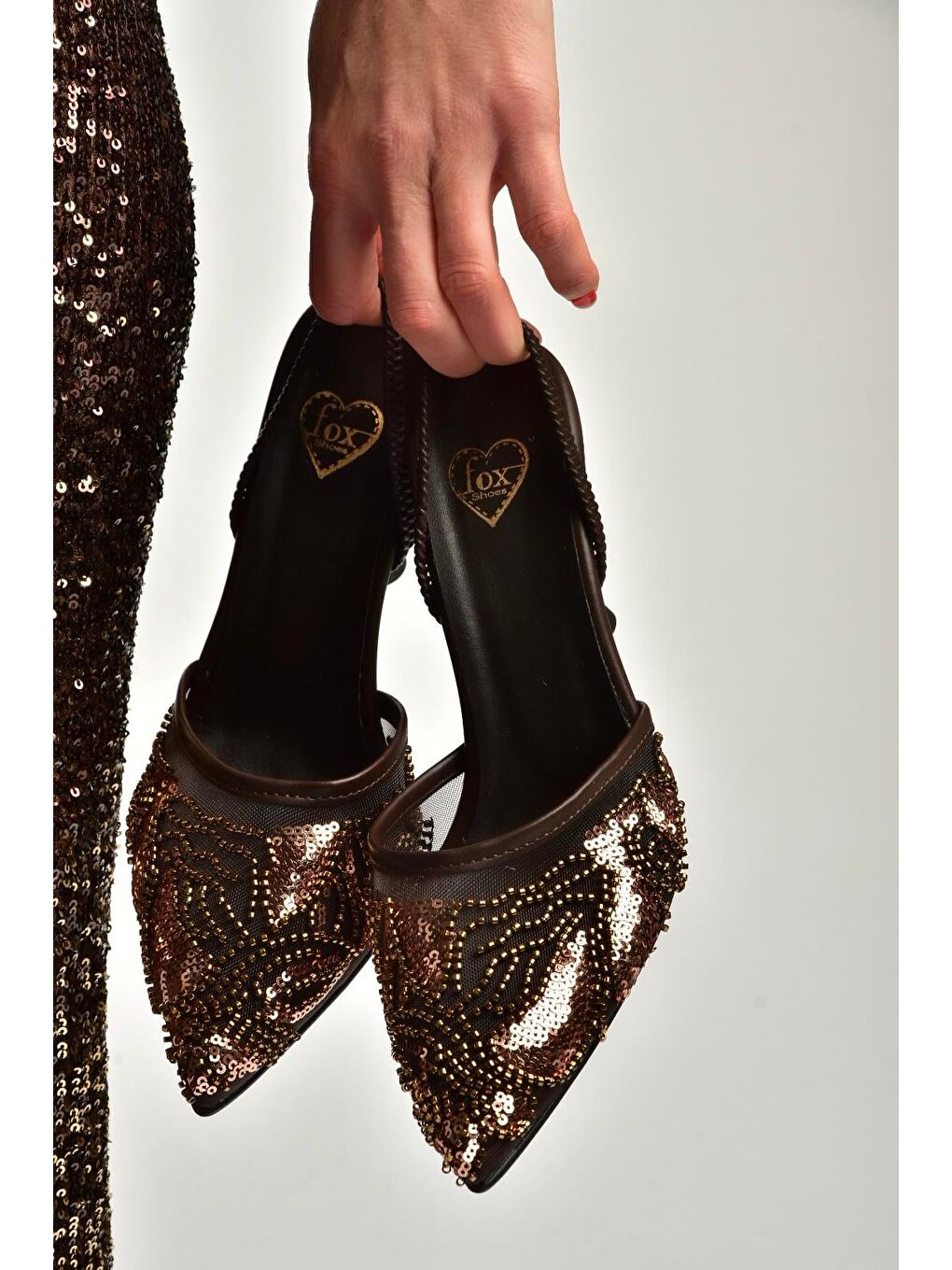 Kahverengi Kadın Topuklu Ayakkabı Y726493615-3