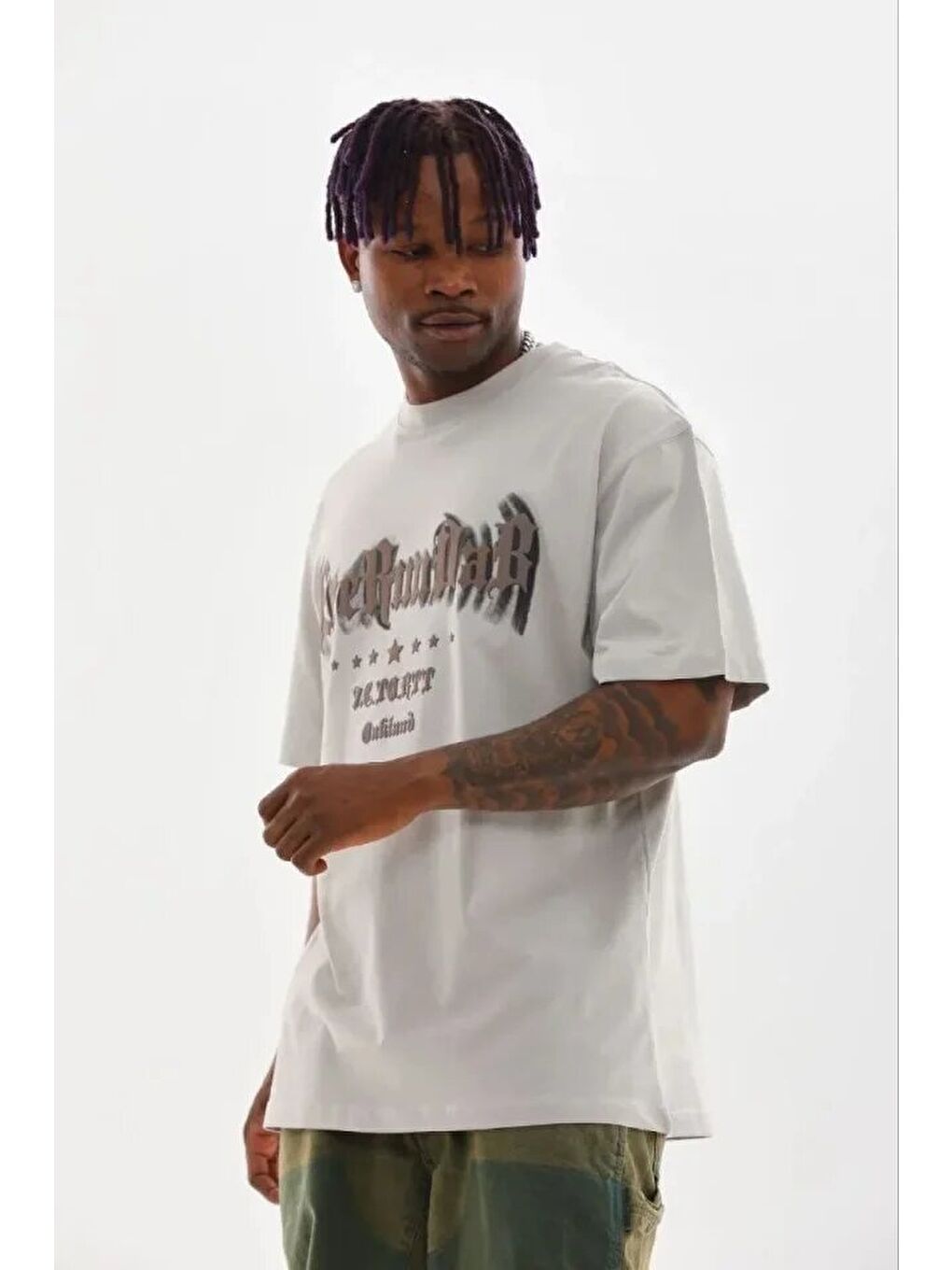 Gri Erkek Baskılı Tişört-2