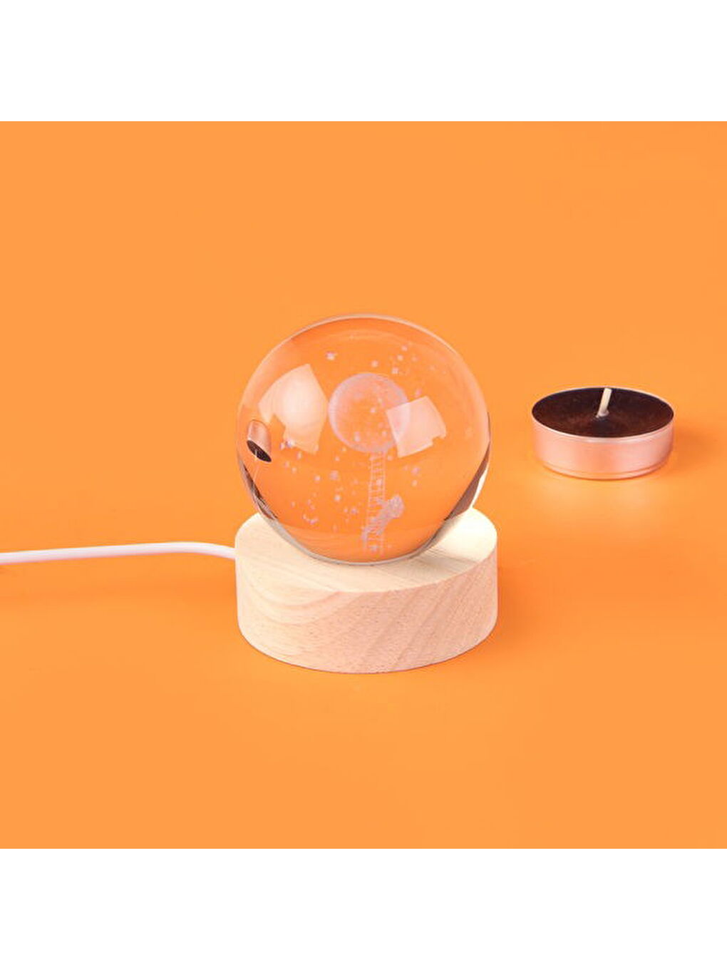 Renksiz Deco Astronot Ledli Küre - 6 cm-2