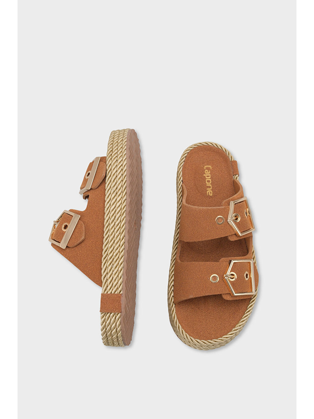 Kahverengi Keslie Metal Tokalı Konfor Kadın Terlik-4