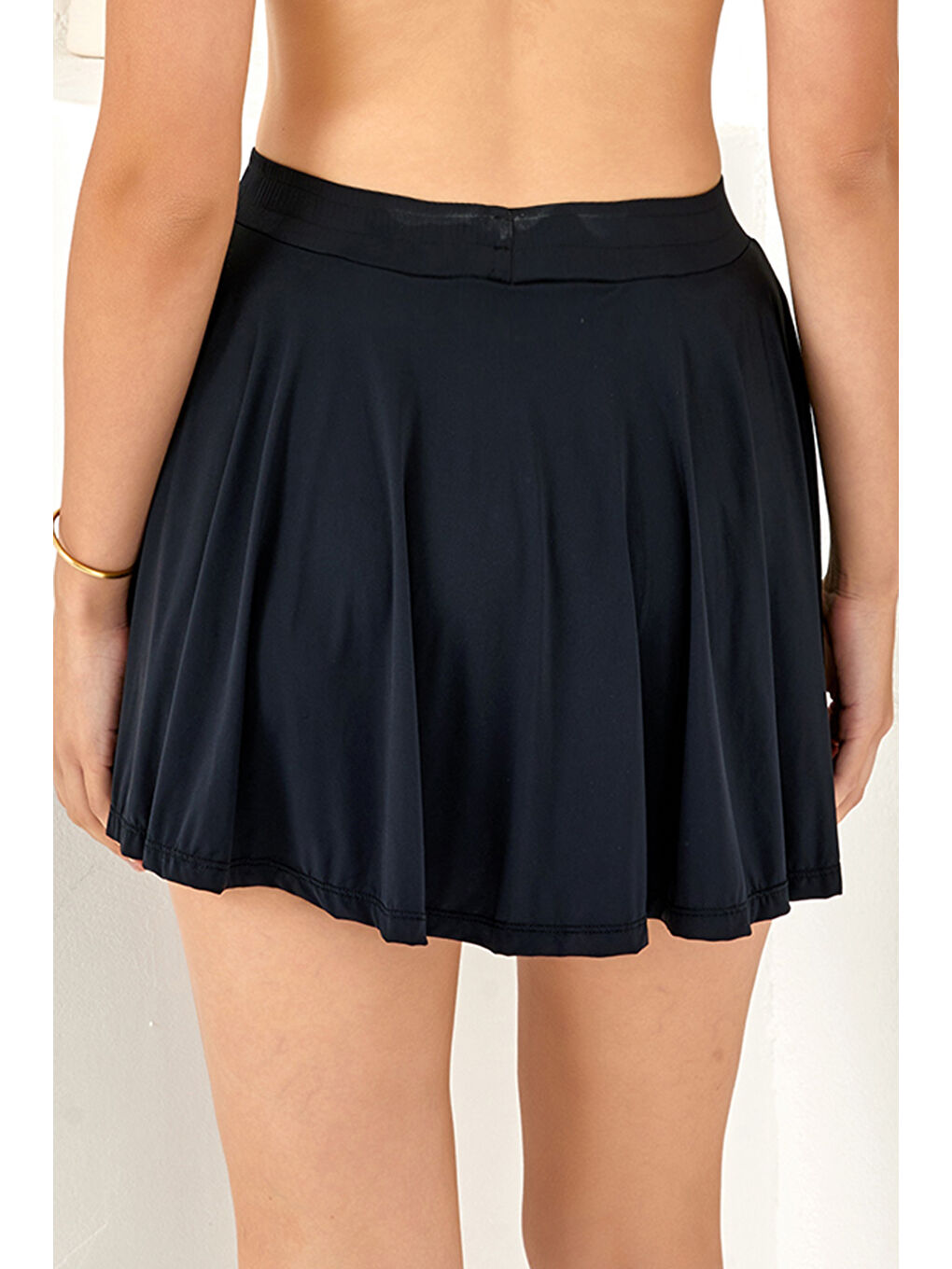 Kadın Havuz Deniz Şort Etek Mayo Tenis Etek 4413 Siyah02-2