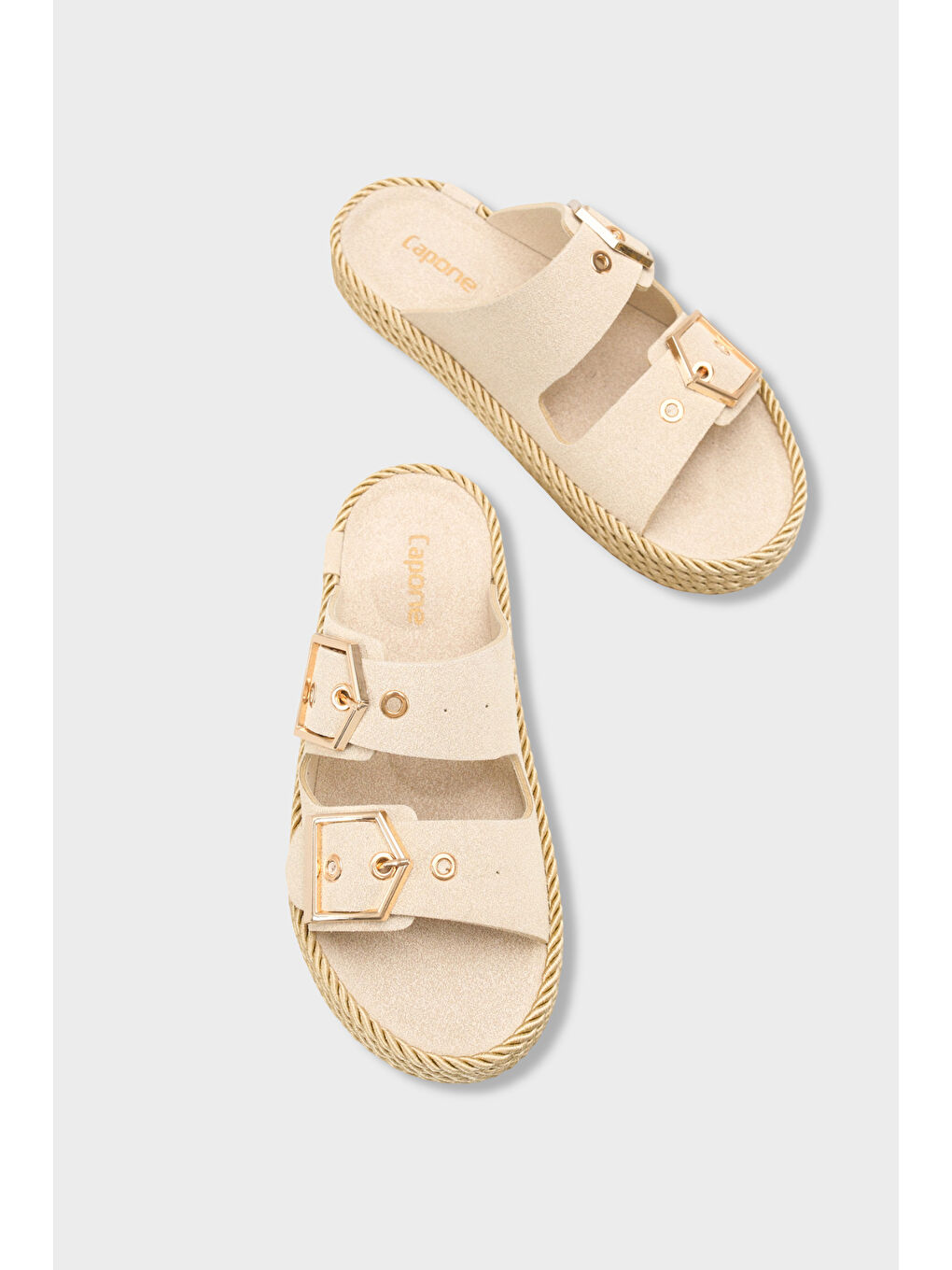 Bej Keslie Metal Tokalı Konfor Kadın Terlik-5