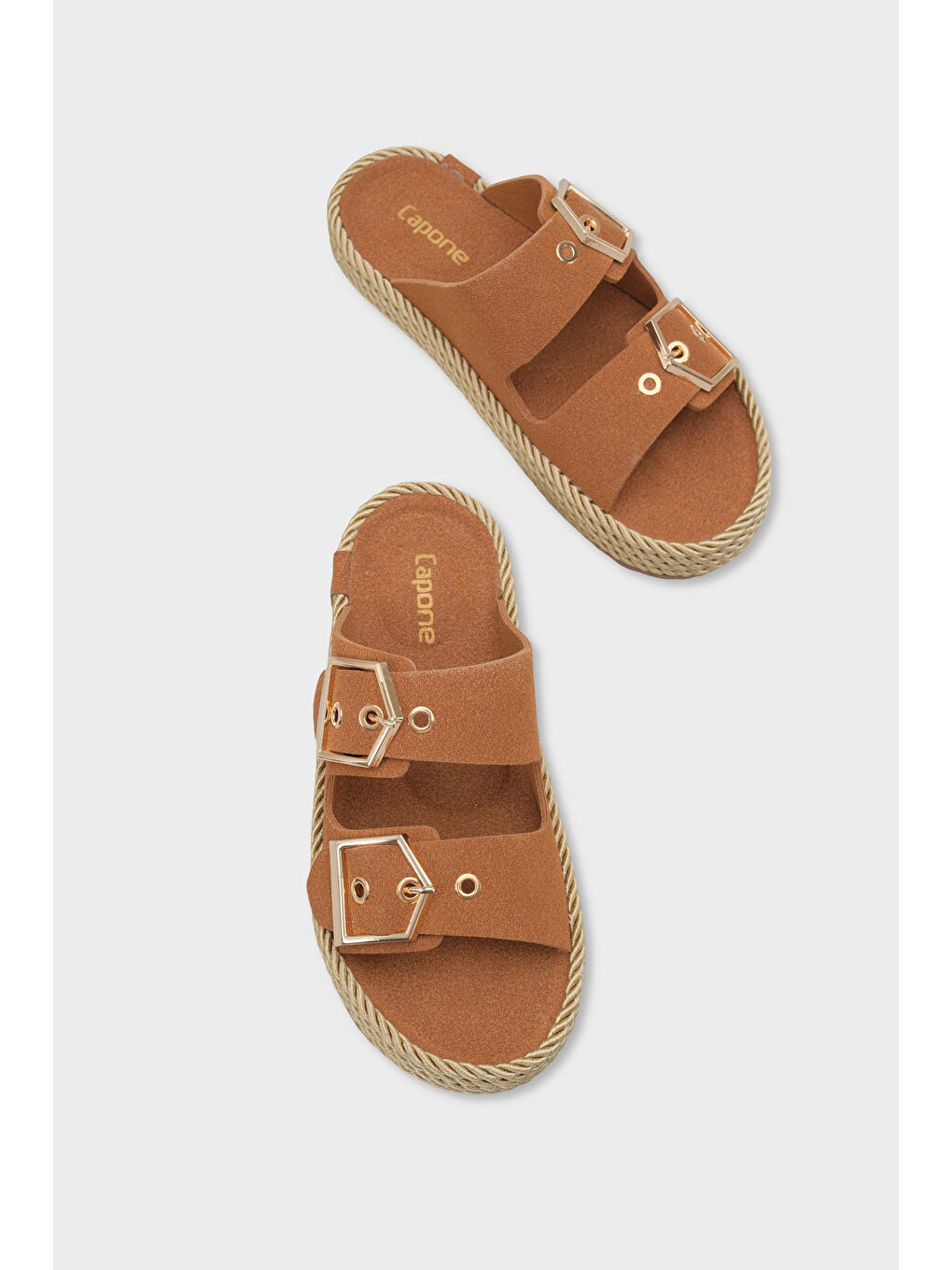 Kahverengi Keslie Metal Tokalı Konfor Kadın Terlik-5