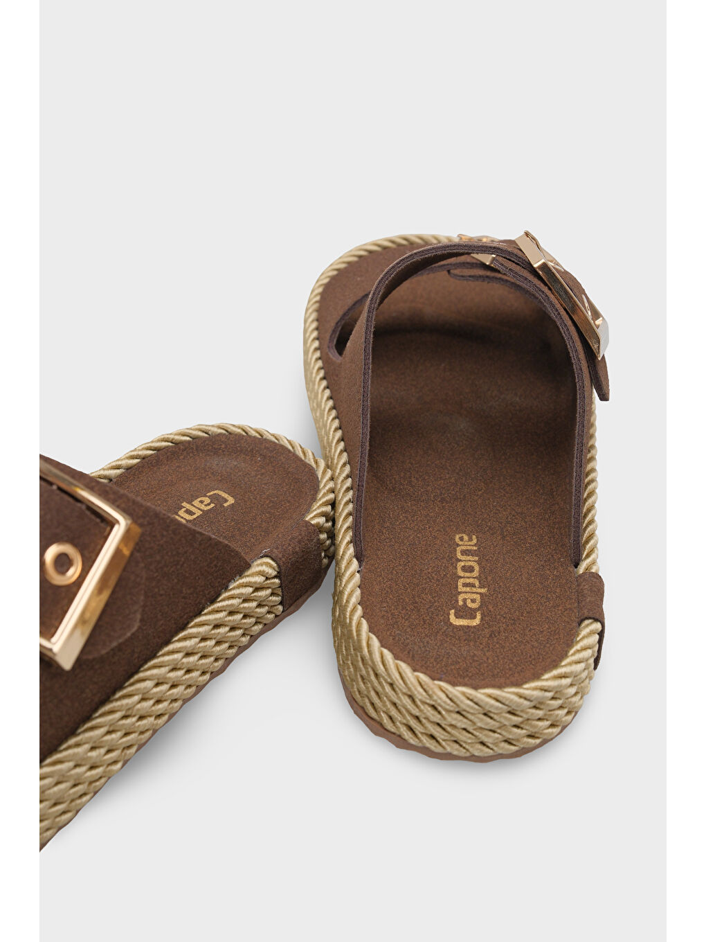 Kahverengi Keslie Metal Tokalı Konfor Kadın Terlik-3