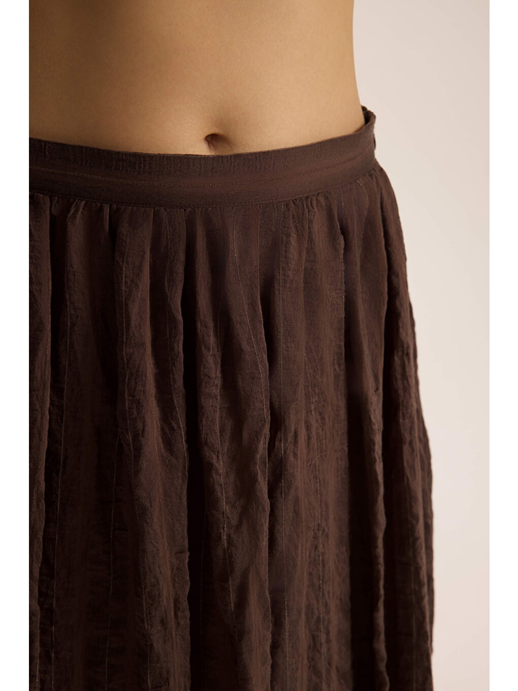 Kahverengi Vesper Üçgen Kesim Bağlamalı Kahve Gömlek-7