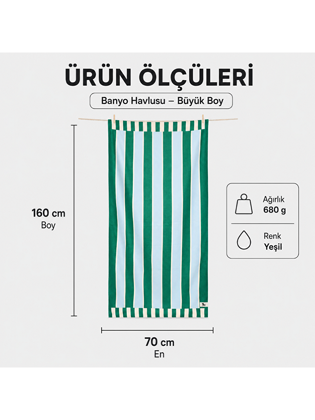Yeşil Dock And Bay Banyo Havlusu Waffle L Peppermint Punch-1
