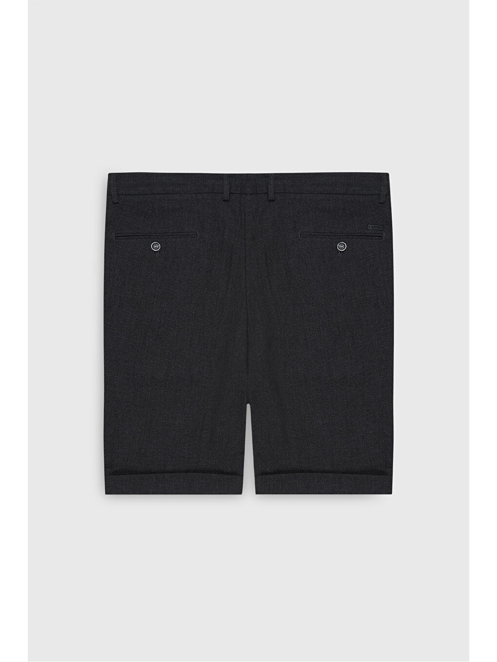 Erkek Antrasit Slim Fit Dar Kesim Beli Bağlamalı Gofre Desenli Yan Cepli Şort-3