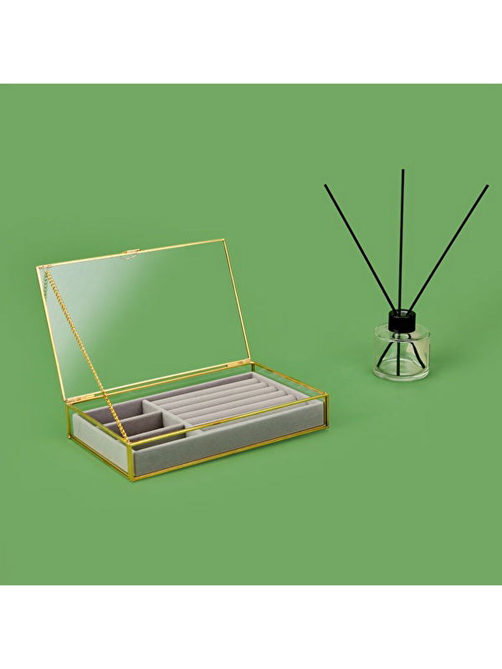 Sarı Takı Organizer Kutusu - Gold - 23 cm-2