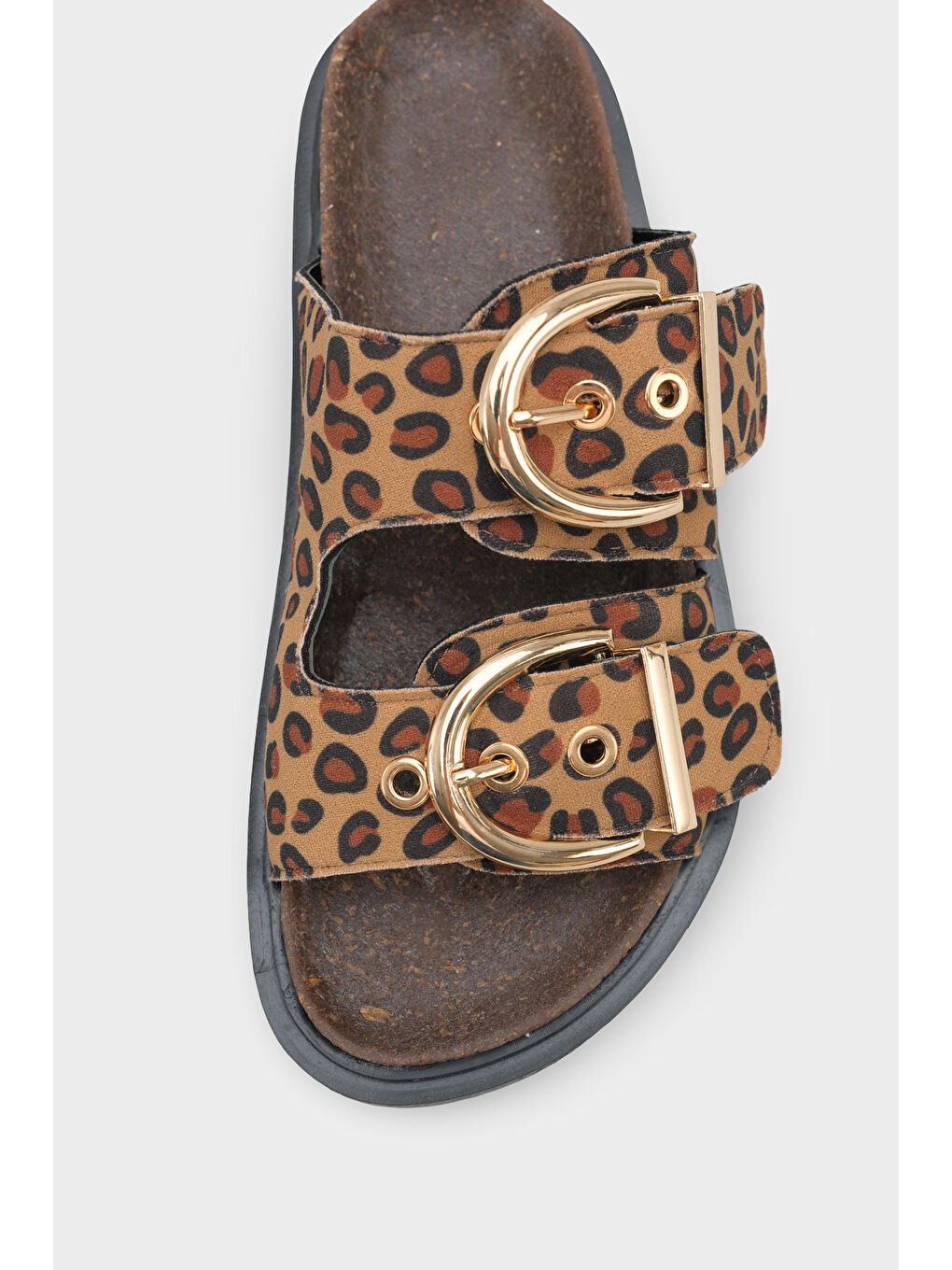 Kahverengi Zelda Düz Topuklu Metal Tokalı Konfor Kadın Terlik-2