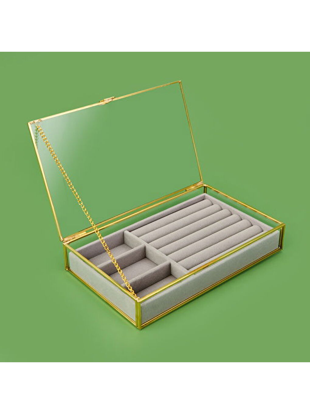 Sarı Takı Organizer Kutusu - Gold - 23 cm-3