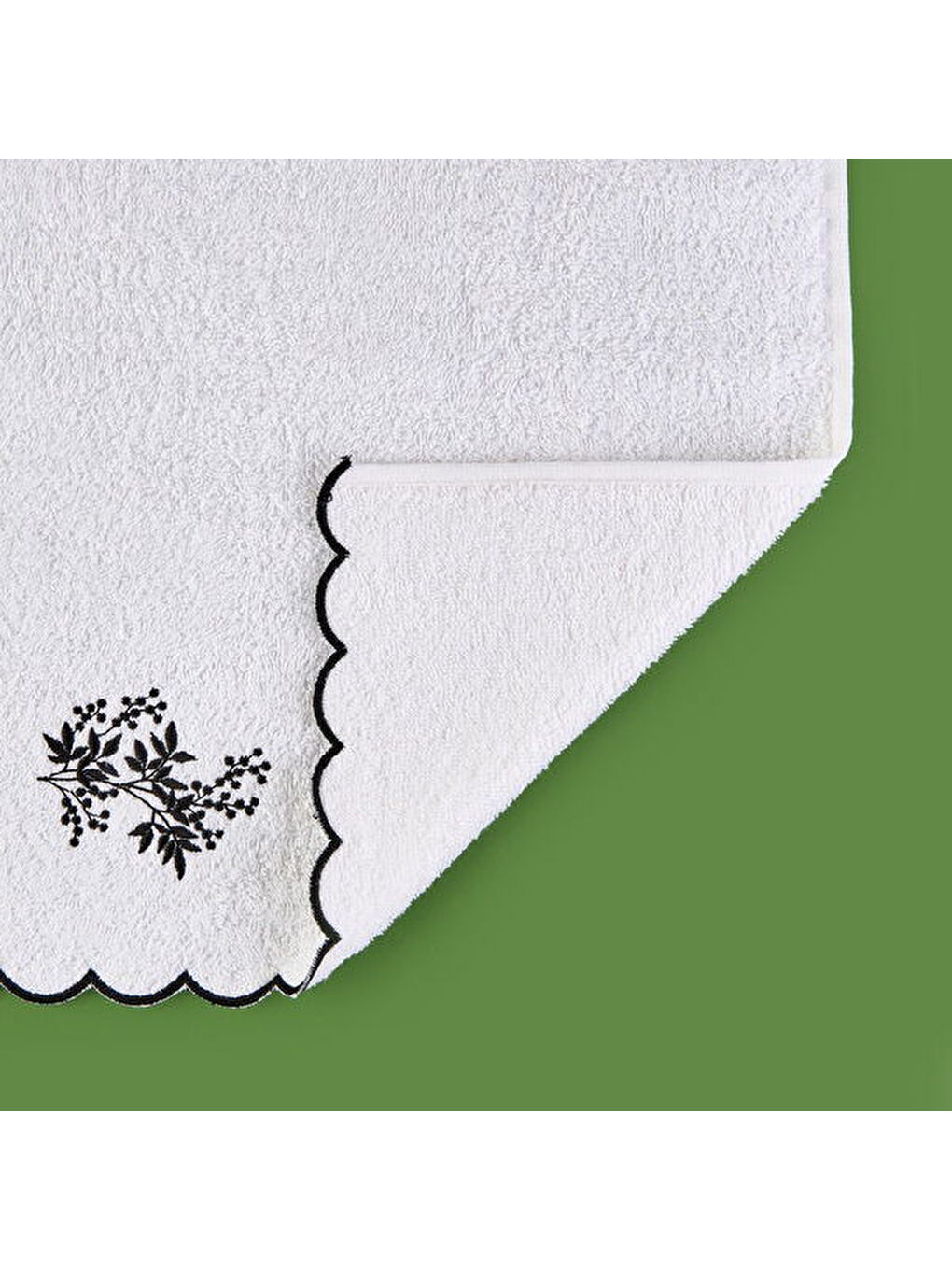 Lila Soft French Cottage Onda Yüz Havlusu - Ekru / Siyah - 50x90 cm-2