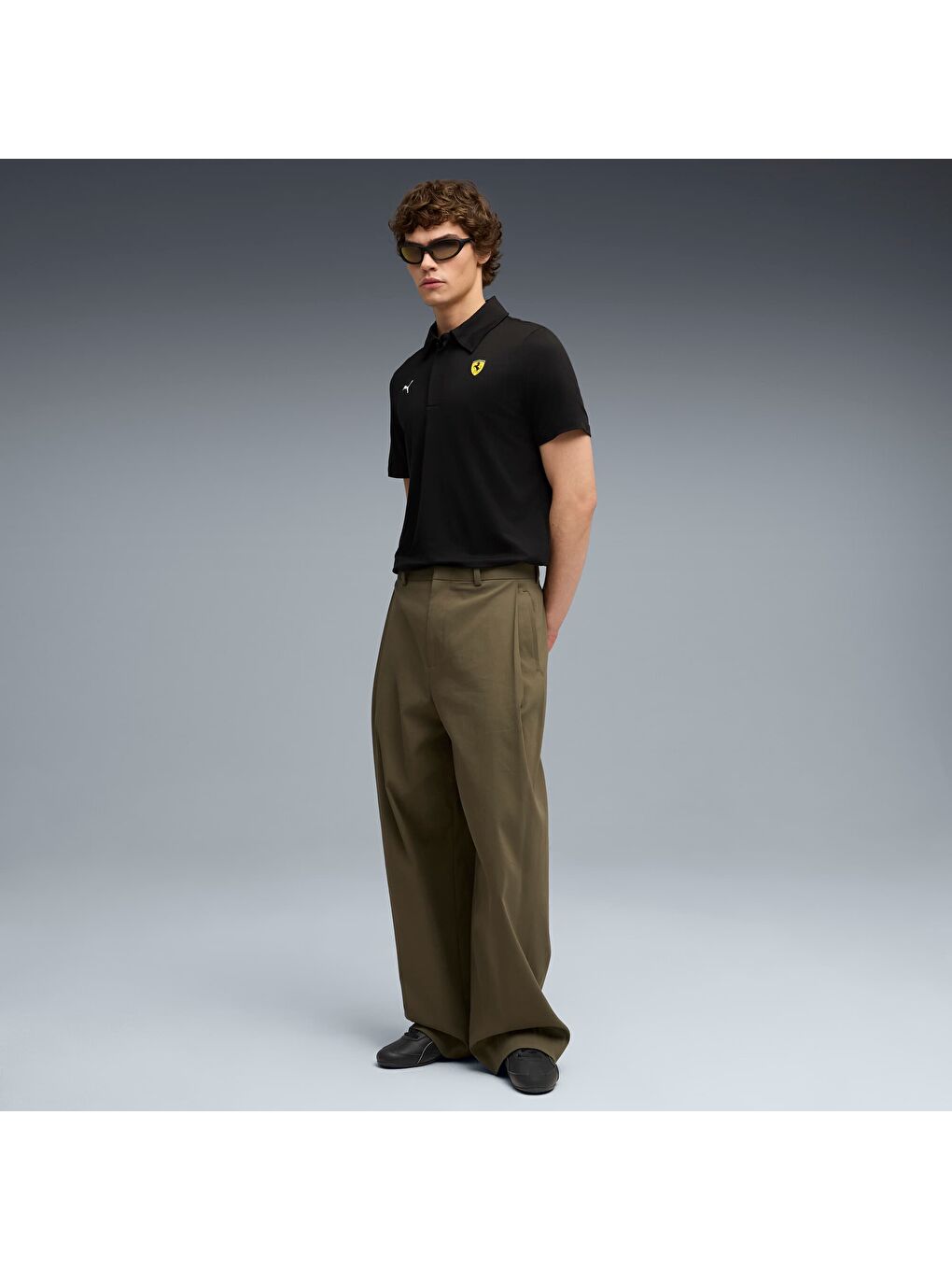 Siyah SCUDERIA FERRARI Sportswear CLOUDSPUN Erkek Polo-1