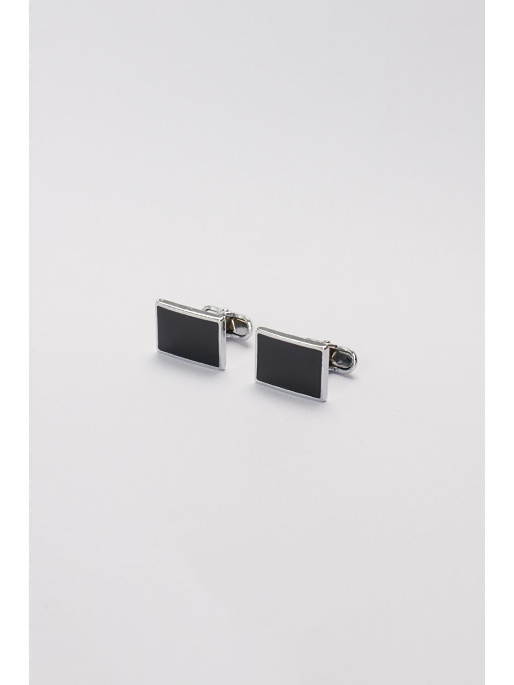 Erkek Siyah Düz Siyah Klasik Kol Düğmesi-1