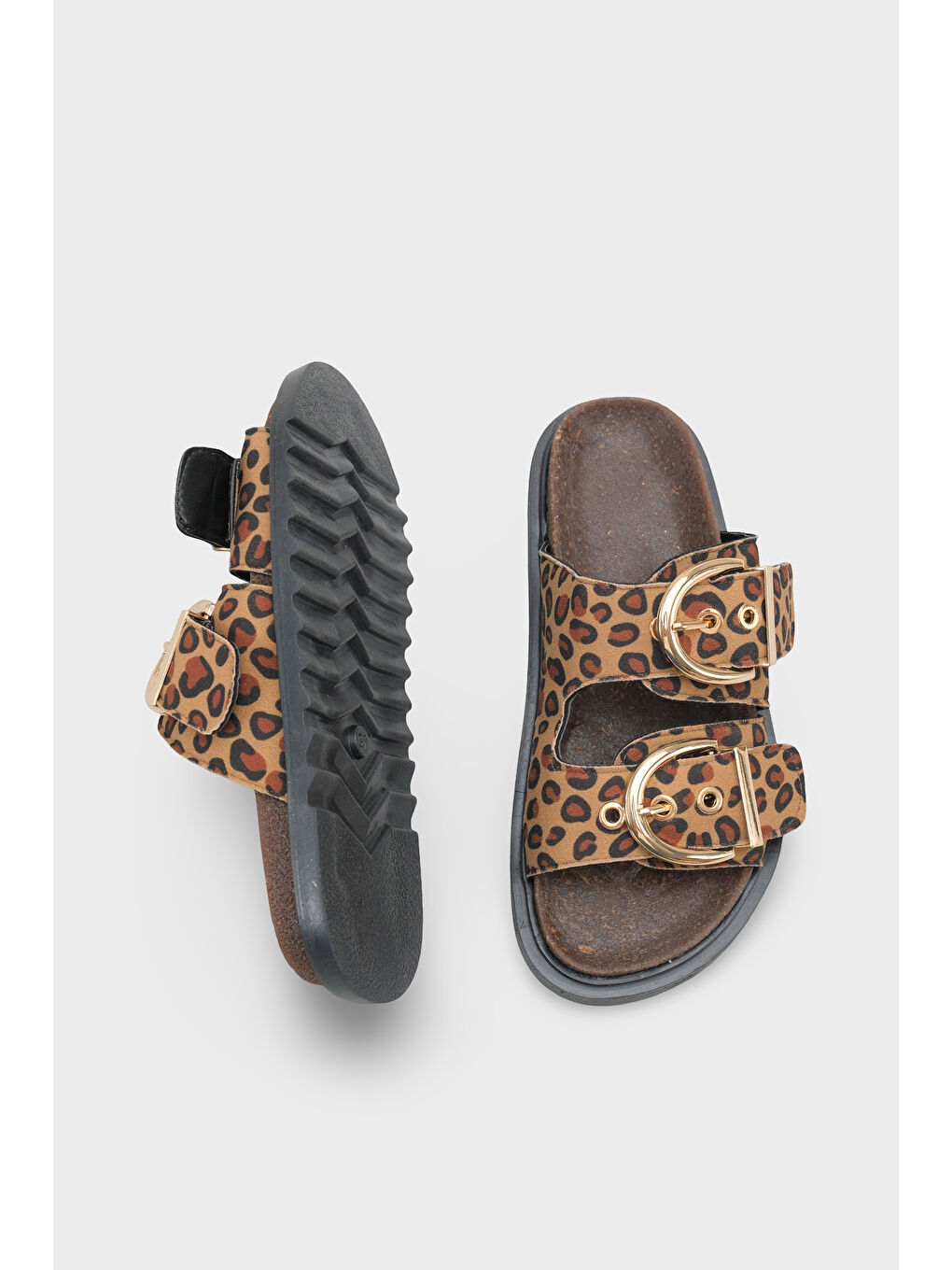 Kahverengi Zelda Düz Topuklu Metal Tokalı Konfor Kadın Terlik-4