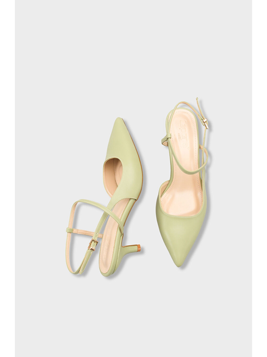 Turkuaz Perla Orta Topuklu Bilekten Bantlı Sivri Burunlu Kadın Ayakkabı-4