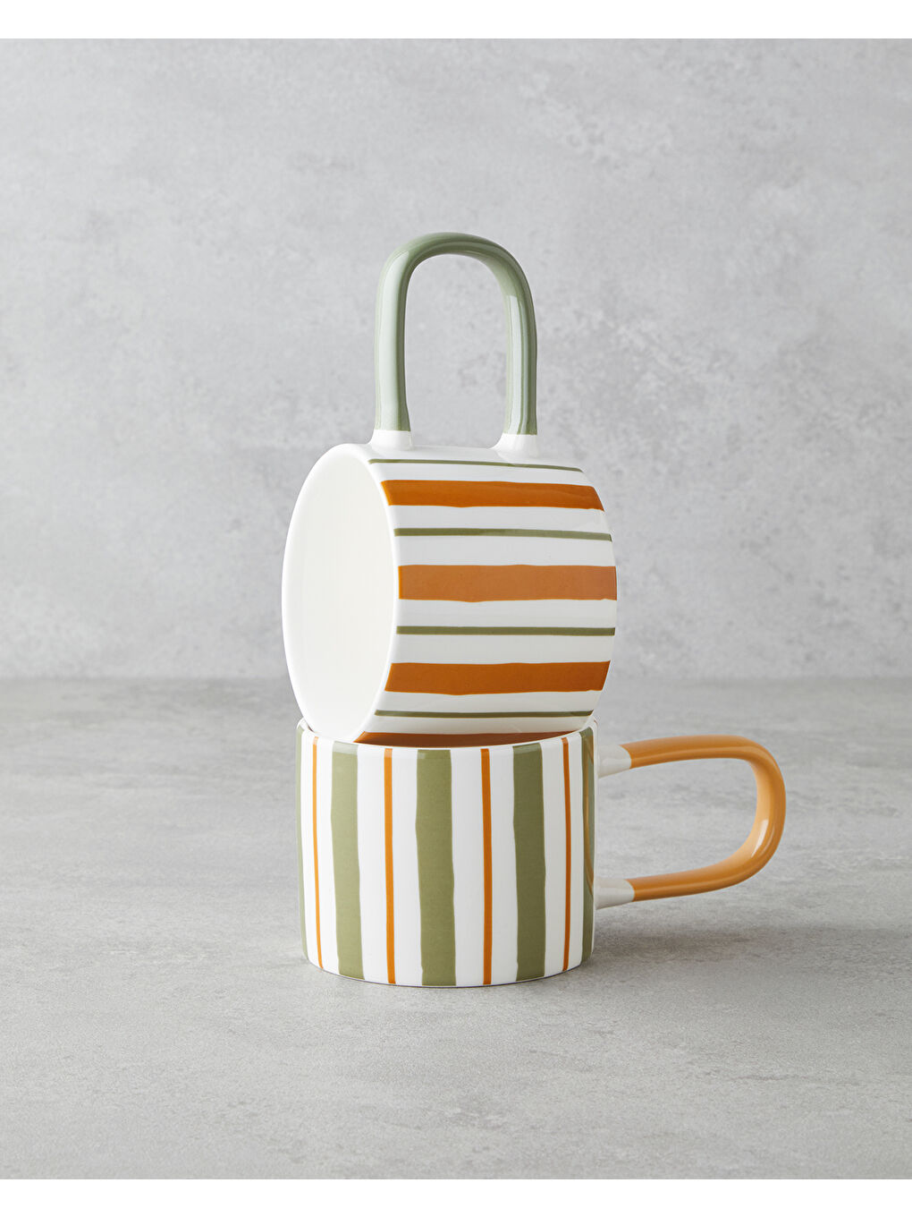 Dreamline New Bone China Kupa 290 ml Yeşil-Turuncu-3