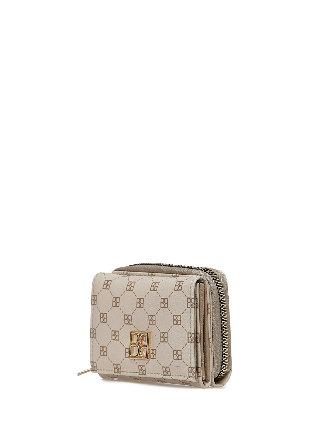 Bej MINI MONOGRAM 5PR Vizon Kadın Cüzdan-1