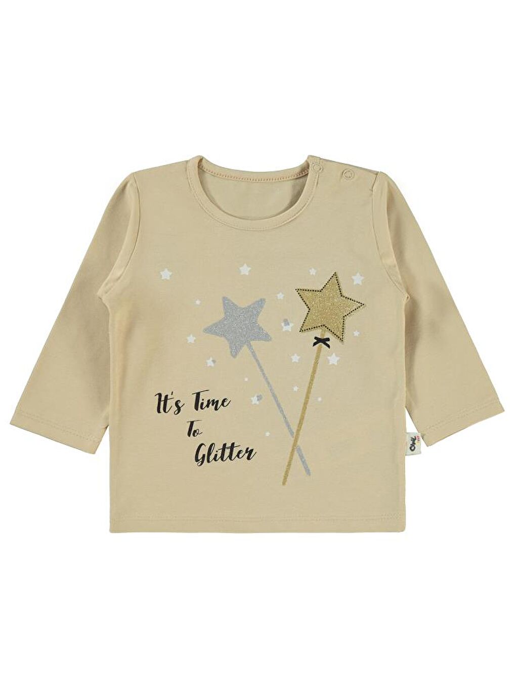 Bej Baby Yıldız Baskılı 6-18 Ay Sweatshirt-1