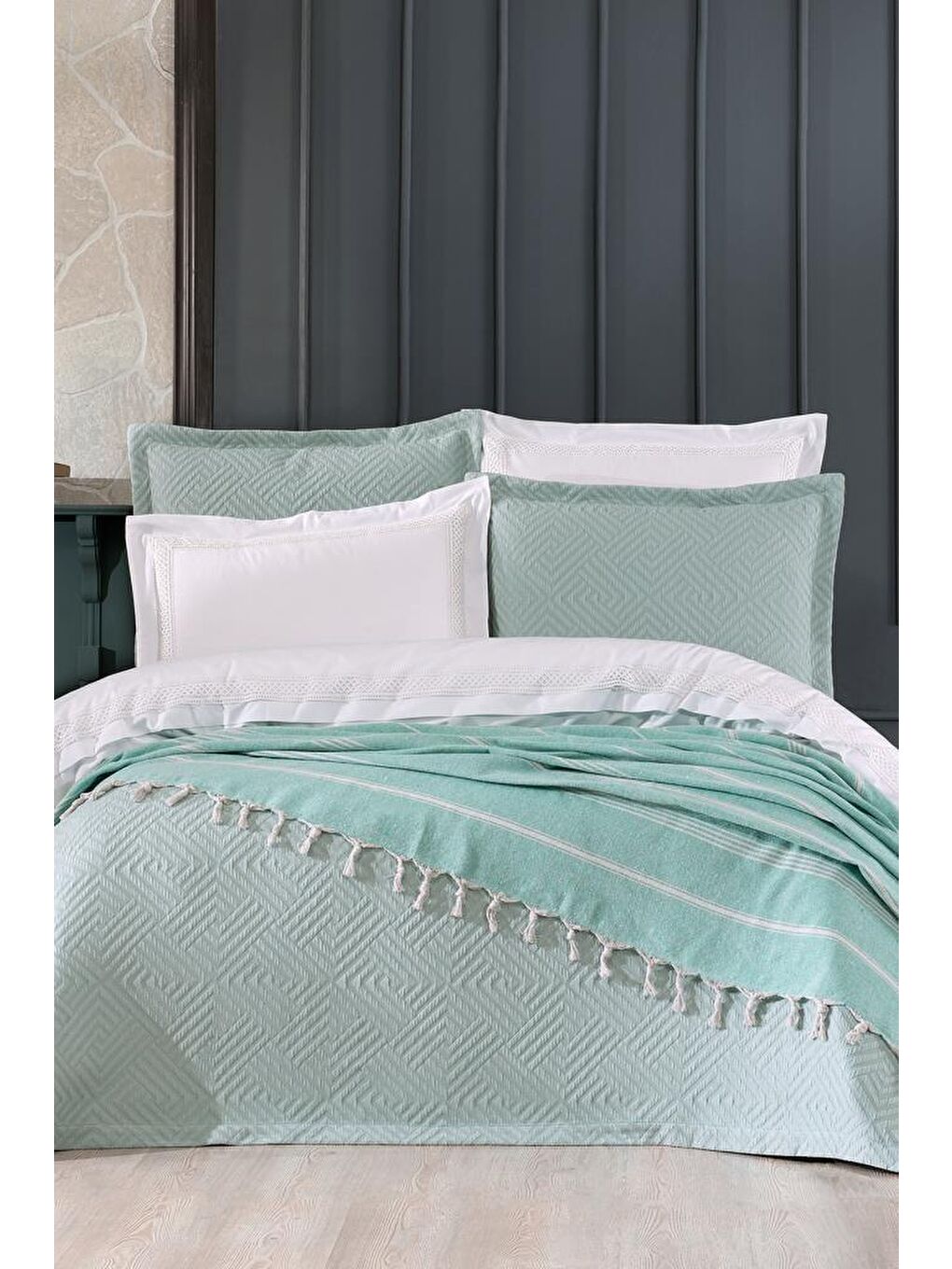 Elite Modern 8 Parça Gelin Seti Yeşil