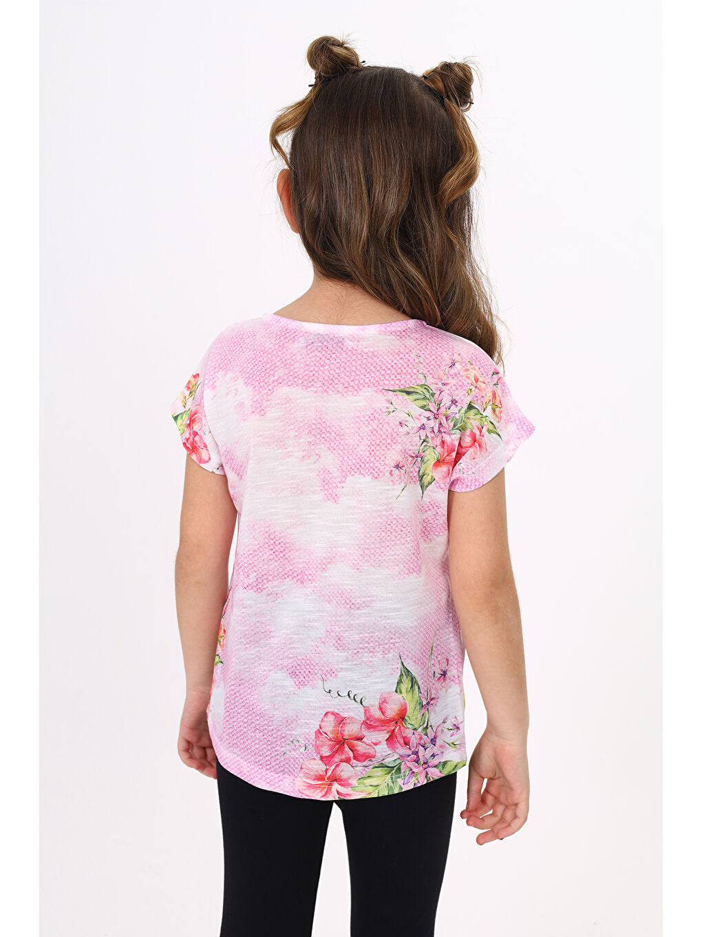 Pembe Kız Çocuk Sometimes Baskılı Tişört-3