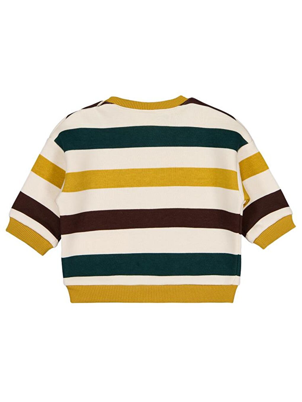 Sarı Baby Ayıcık Baskılı Çizgili 6-18 Ay Sweatshirt