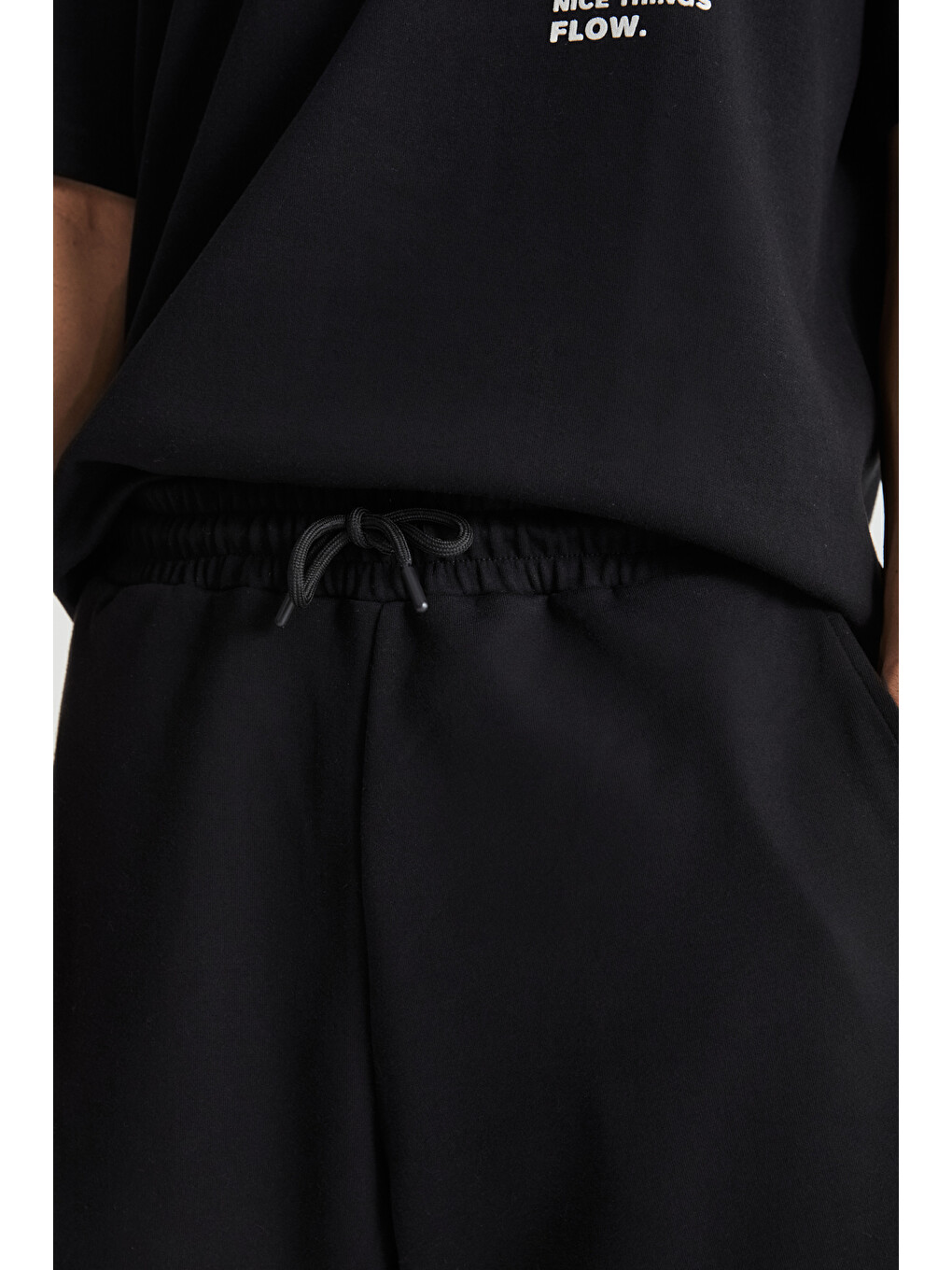 Siyah RAMADANP009 Erkek 75% Pamuk 25% Polyester SİYAH Şort-4