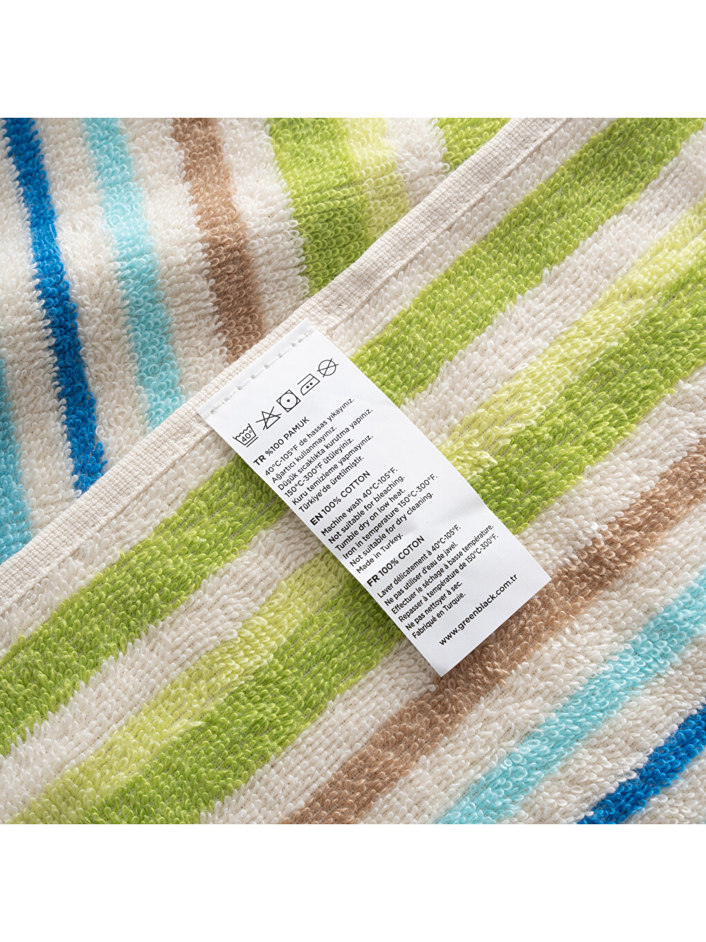 Karışık Stripe Green Plaj Havlusu Renkli-5