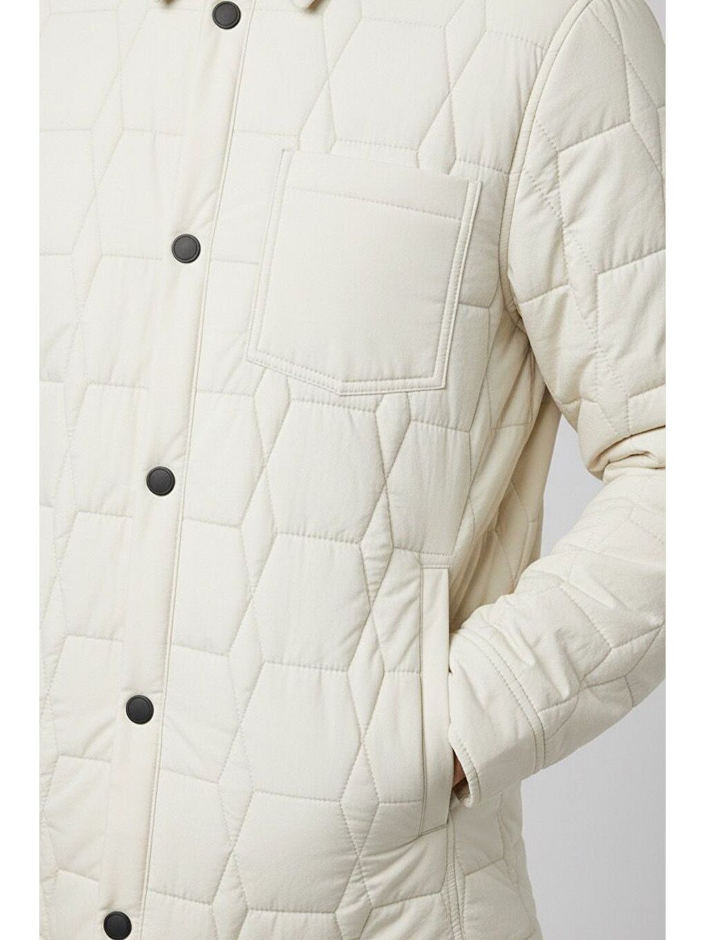 Bej Giotelli Taş Regular Fit Gömlek Yaka Desenli Erkek Mont Ceket-1