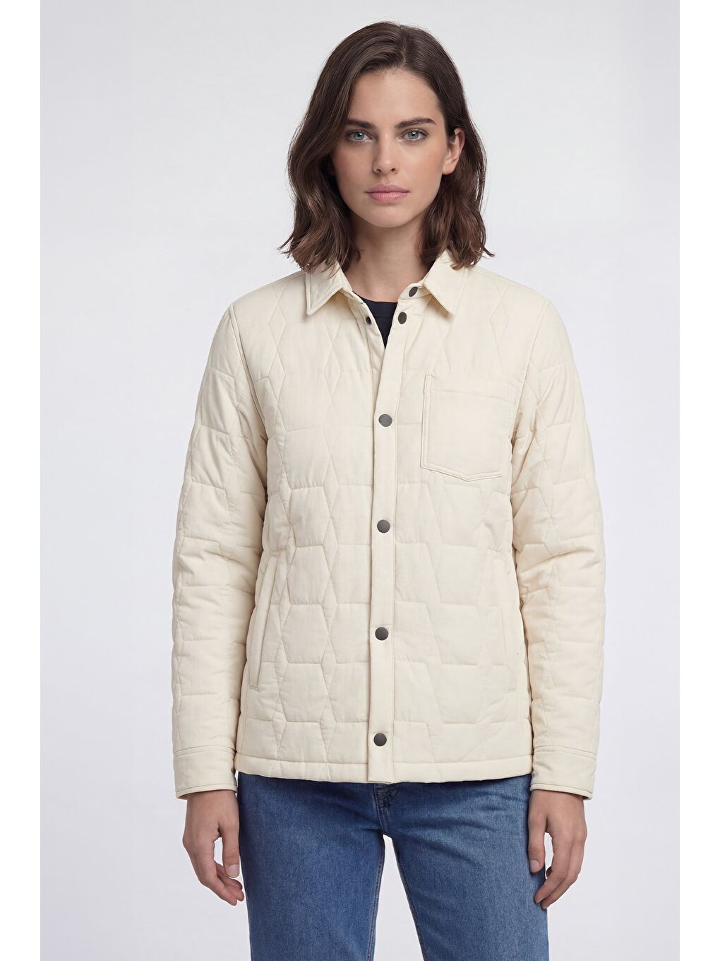 Bej Giotelli Taş Regular Fit Gömlek Yaka Desenli Erkek Mont Ceket-2