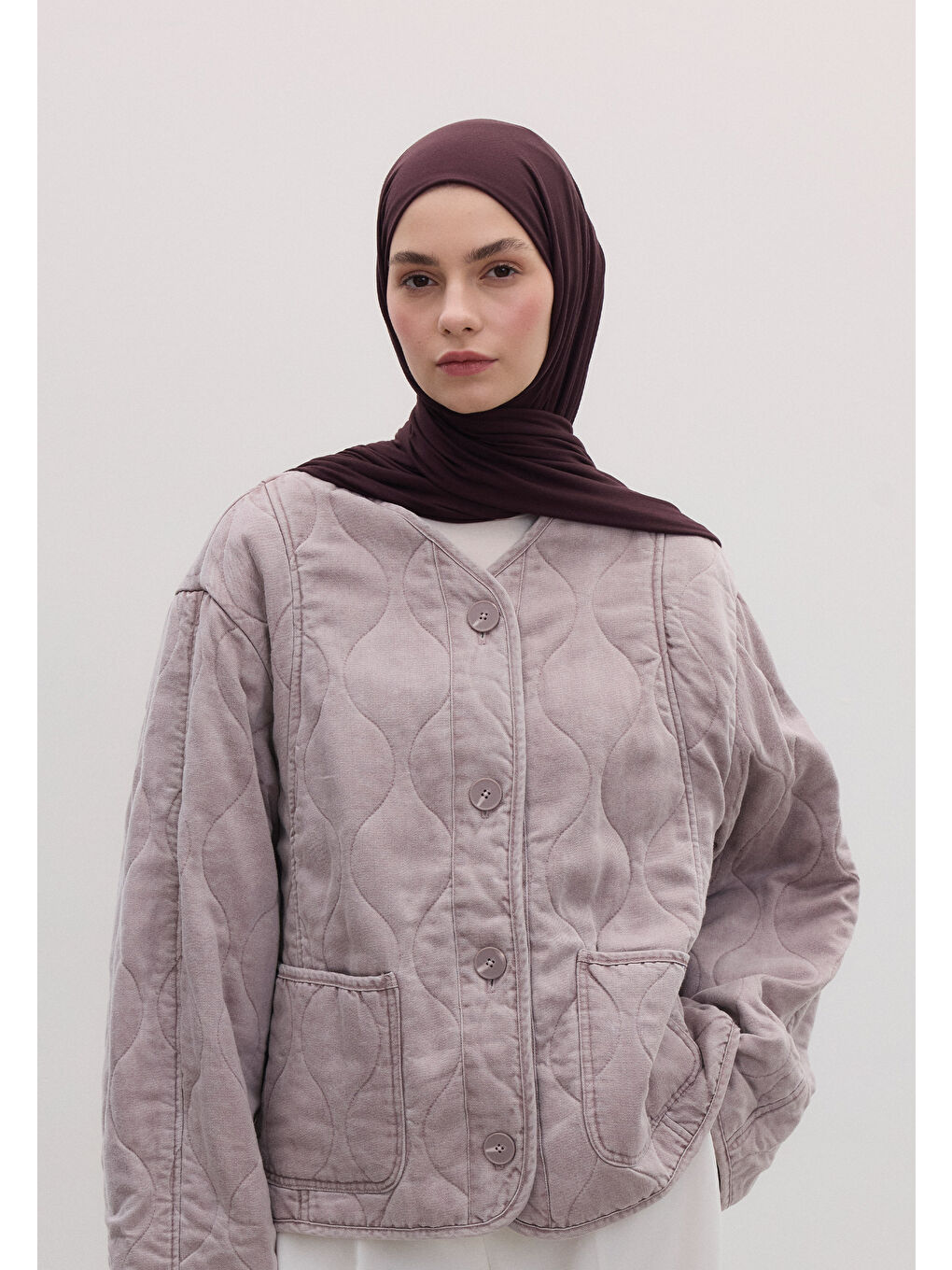 Bambu Penye Şal Koyu Mor