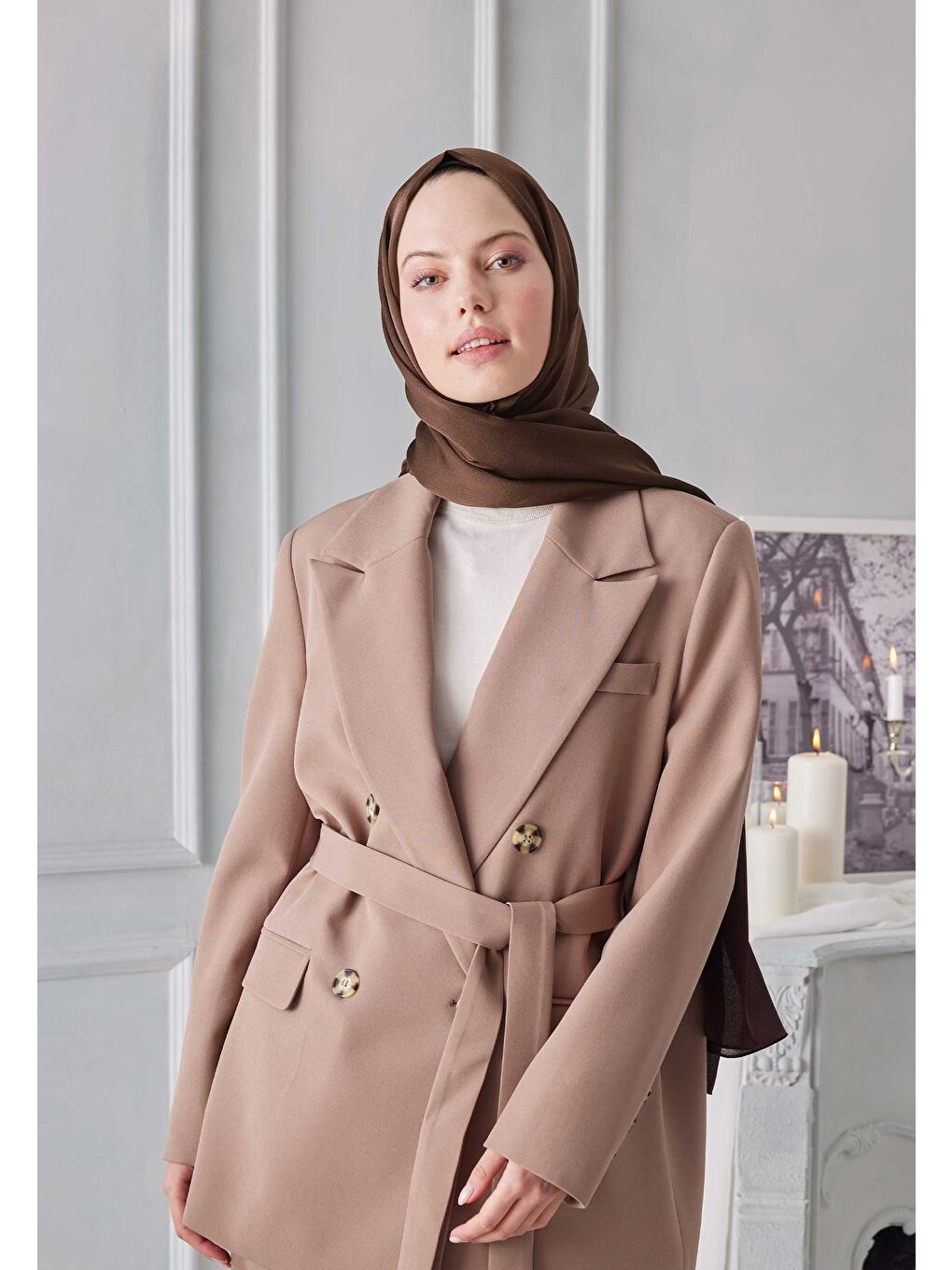 Kahverengi Janjanlı Şal Çikolata Kahve-1