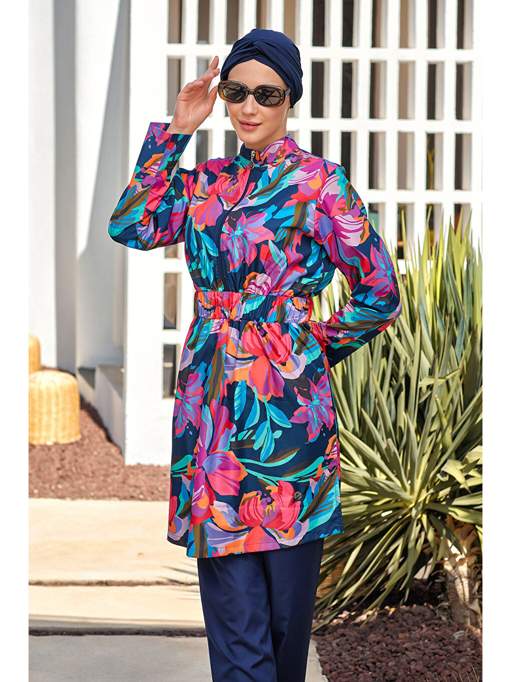 Paraşüt Tam Kapalı Tesettür Mayo 2501 Koyu Lacivert