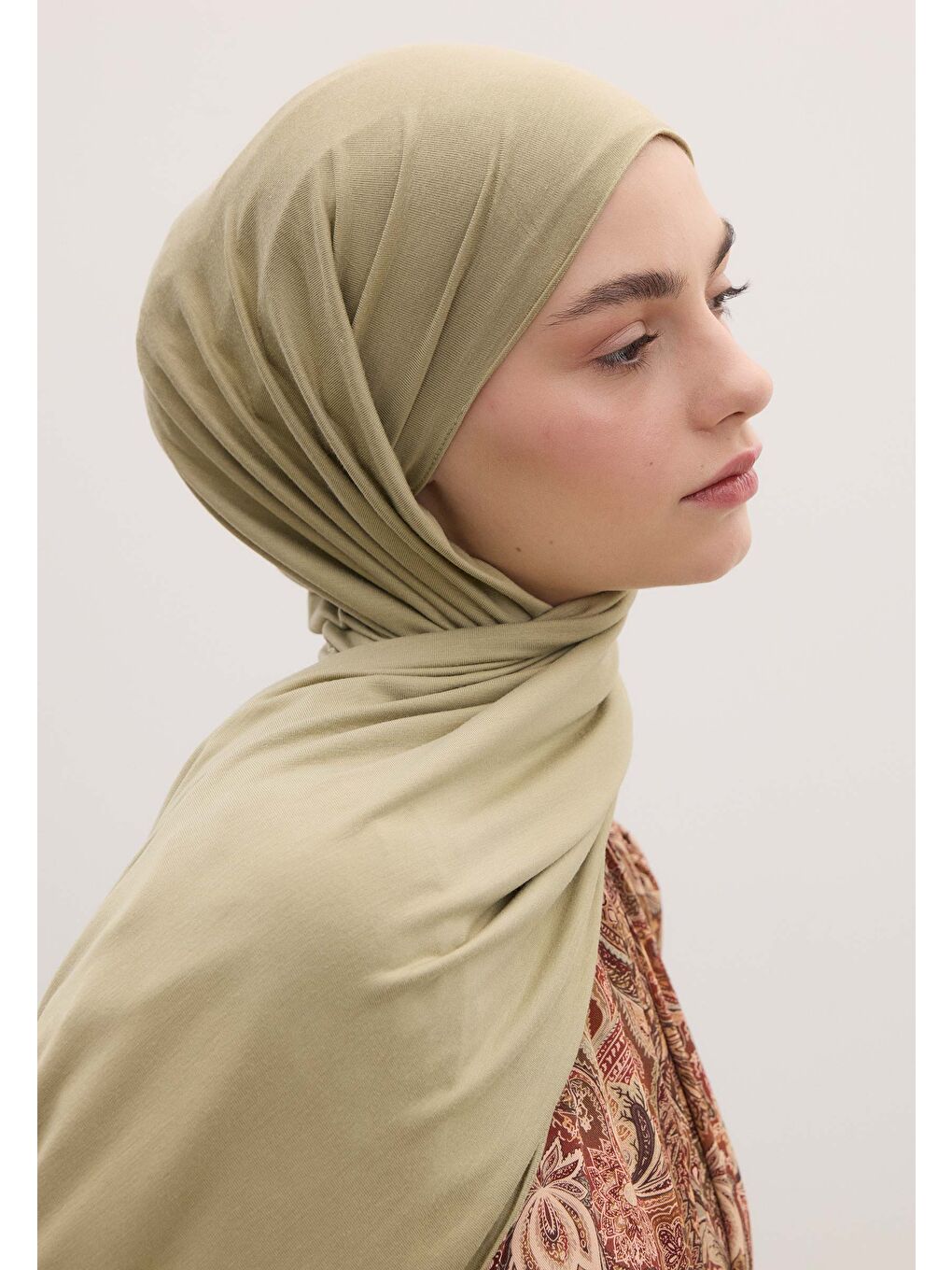 Yeşil Bambu Penye Şal Adaçayı-4