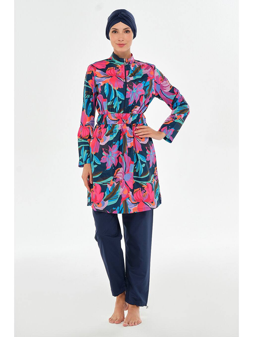 Paraşüt Tam Kapalı Tesettür Mayo 2501 Koyu Lacivert-1