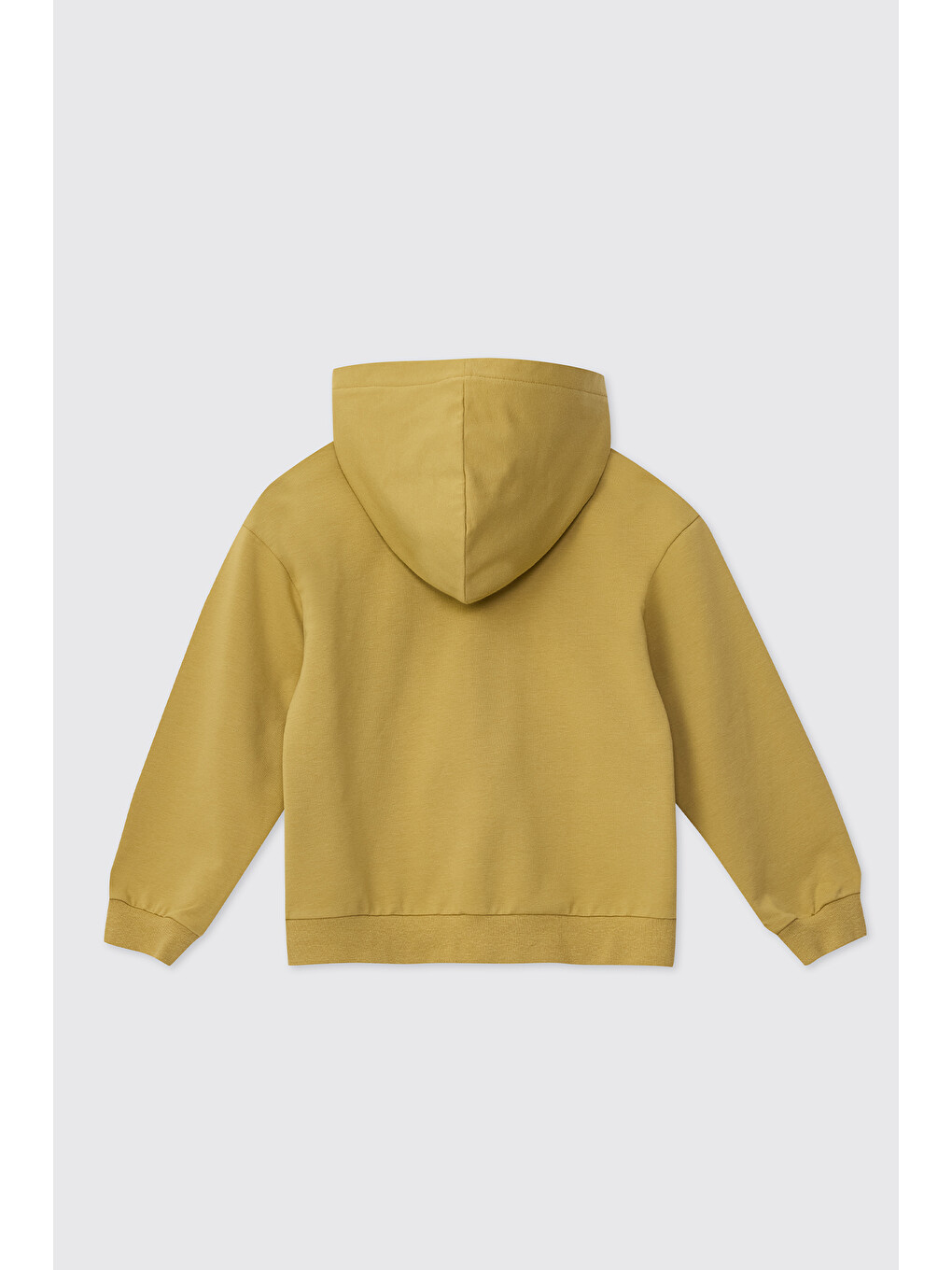Kız Çocuk Kapüşonlu Fermuarlı Açık Yağ Yeşili Sweatshirt-1