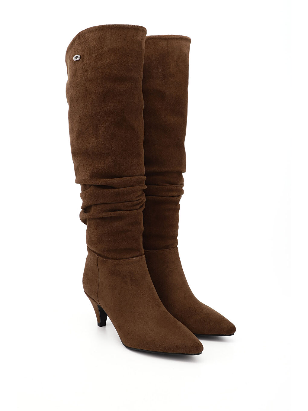Kahverengi Kadın AÇIK KAHVERENGİ Sivri Burun Körüklü Diz Üstü İnce Topuklu Çizme-1