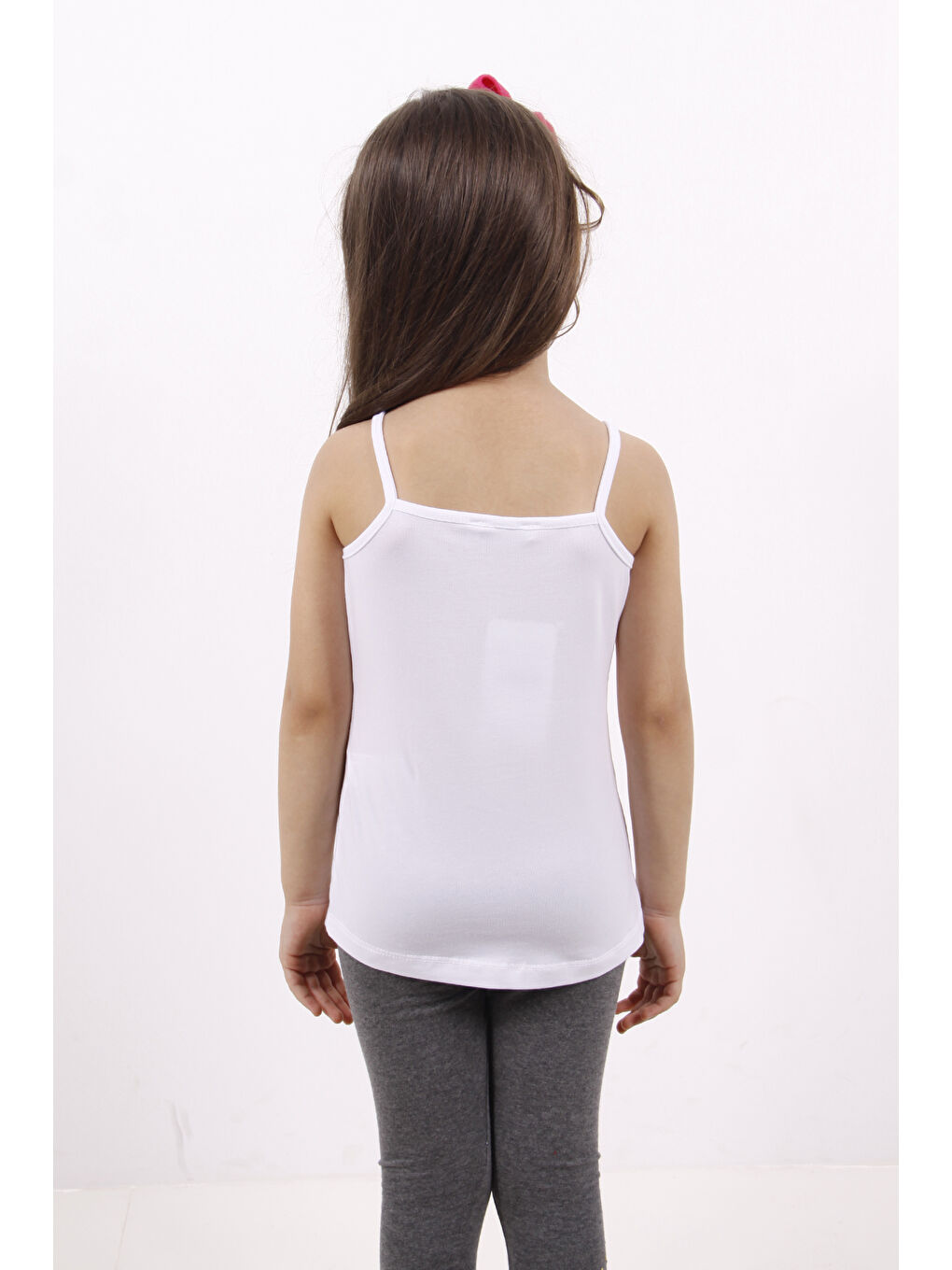 Beyaz Kız Çocuk Kedi Baskılı Atlet-2