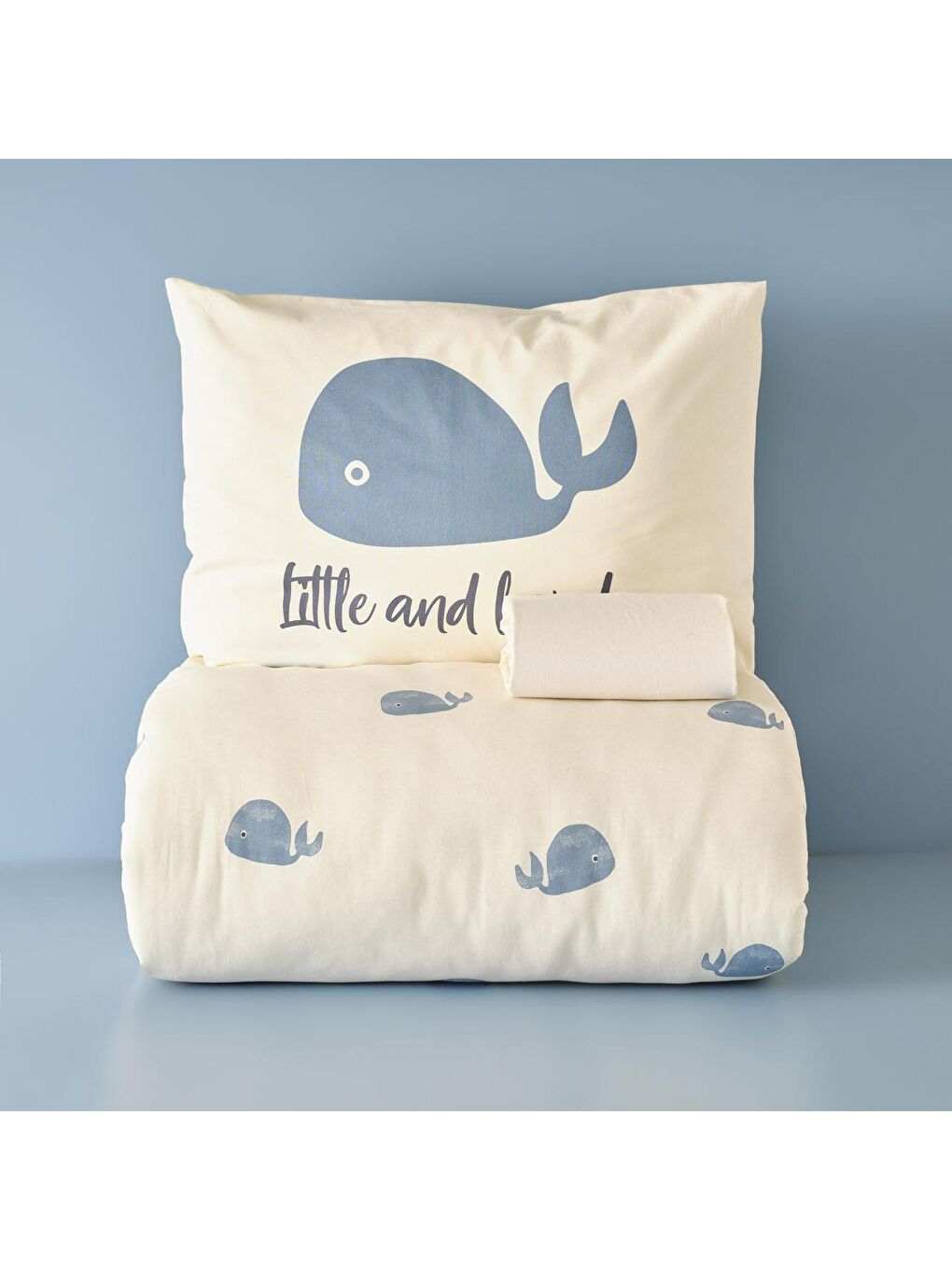 %100 Pamuk Ranforce Marine Bebek Nevresim Takımı Mavi-2