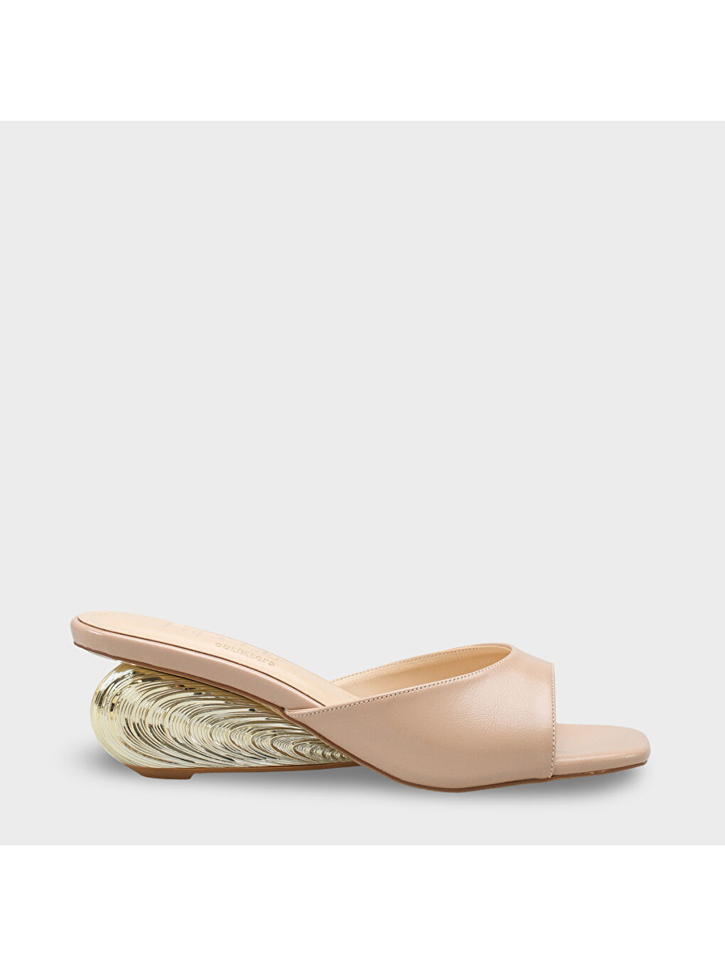 Bej Pauly Metal Topuklu Kadın Terlik