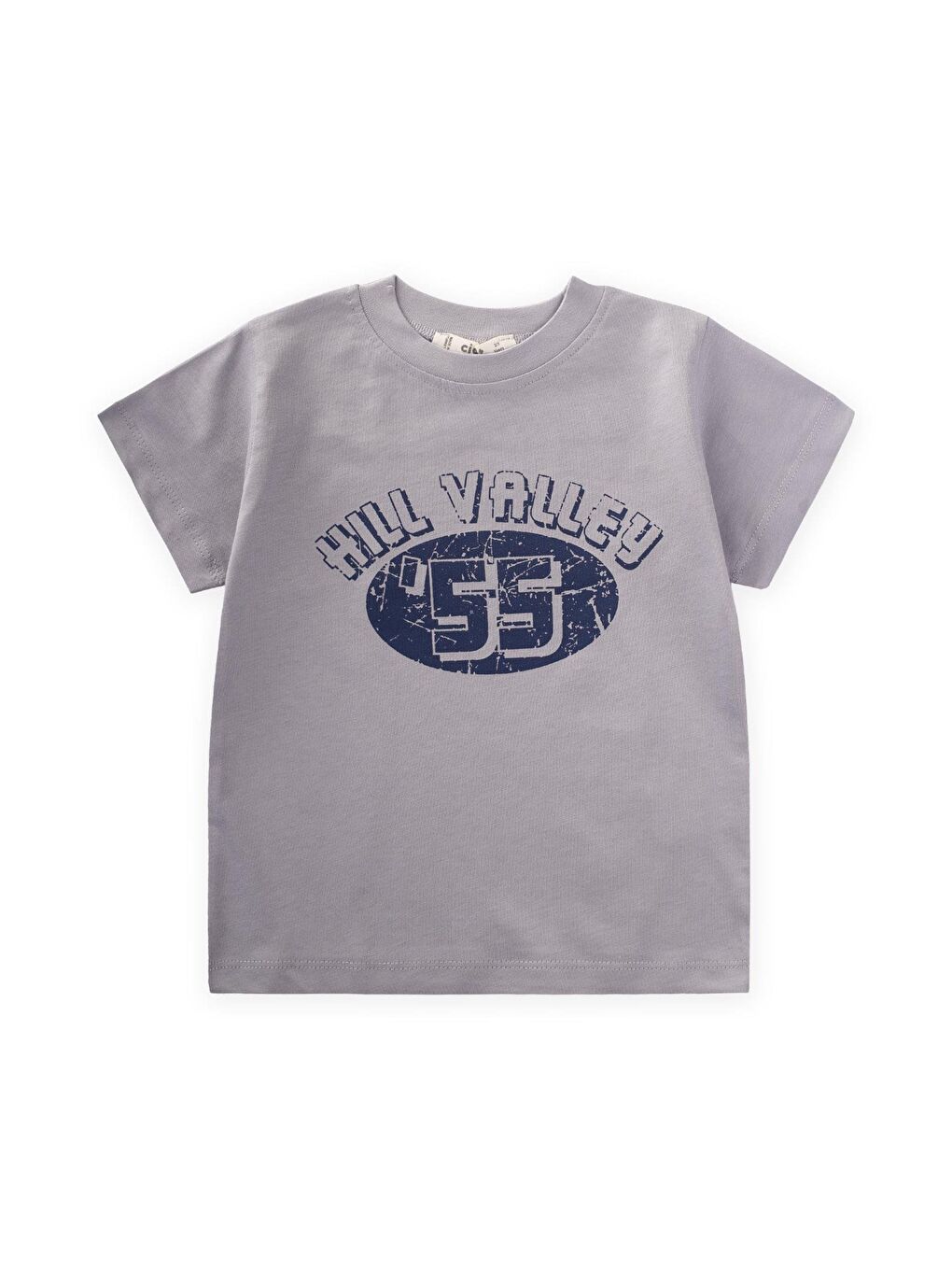 55 Baskılı T-Shırt 2-7 Yaş Gri