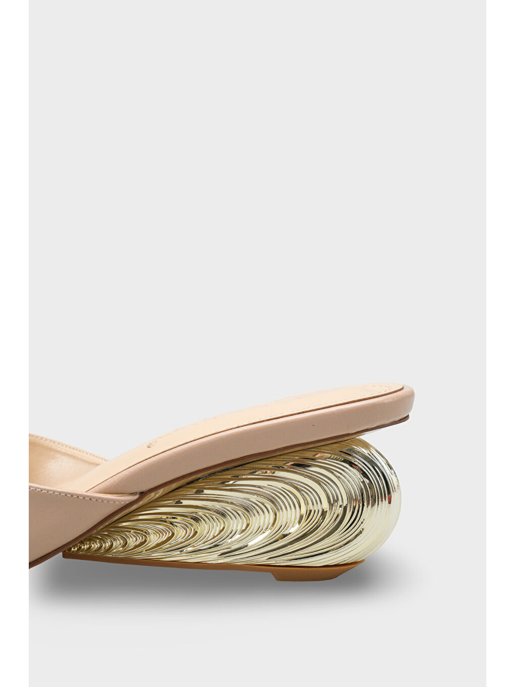 Bej Pauly Metal Topuklu Kadın Terlik-2