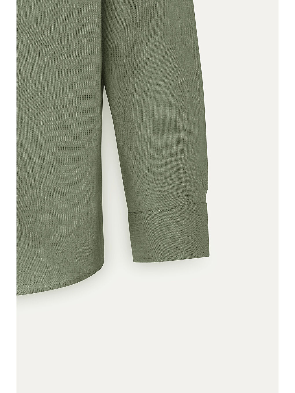 Erkek Haki Comfort Fit Rahat Kesim Gizli Düğme Yaka %100 Pamuk Flamlı Gömlek-7