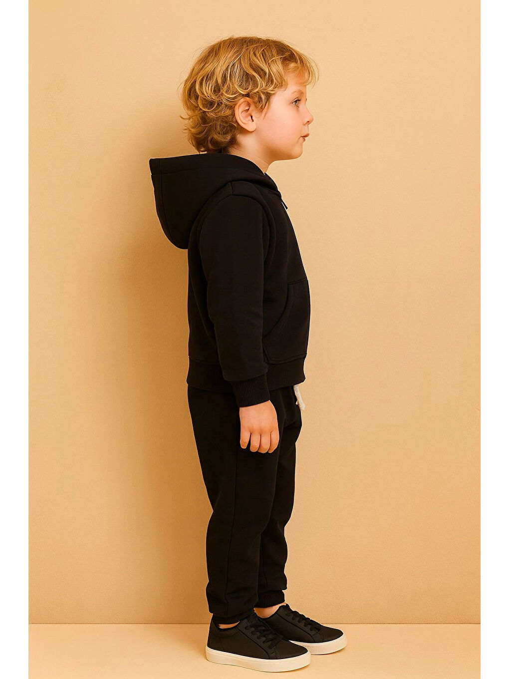 Siyah Kapüşonlu Erkek Çocuk Takım 20411-1