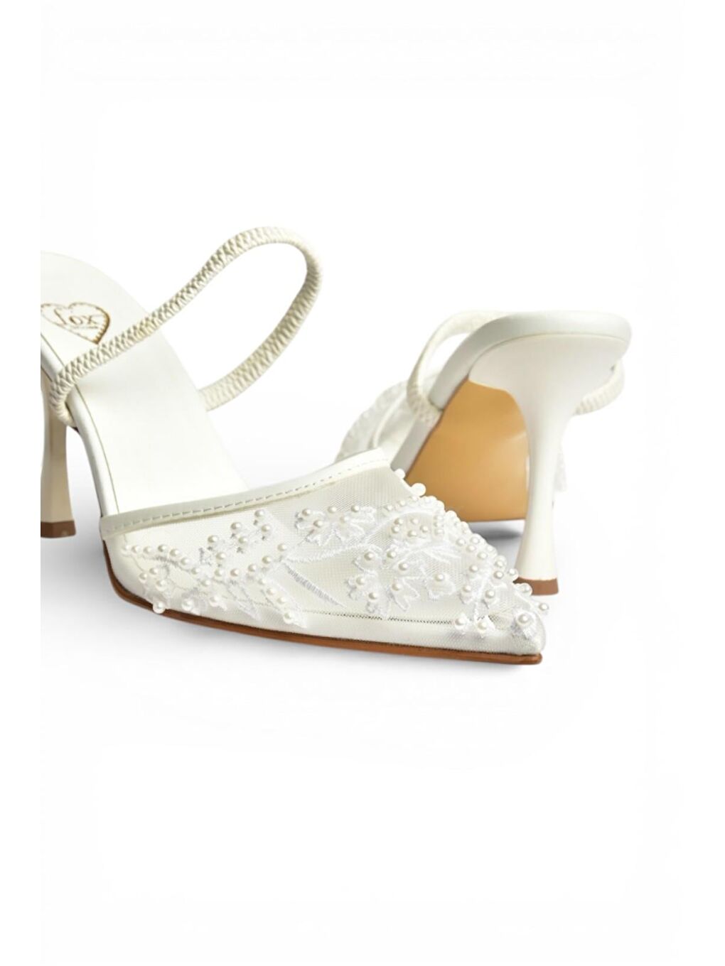 Beyaz Kadın Topuklu Ayakkabı Y726462415-3