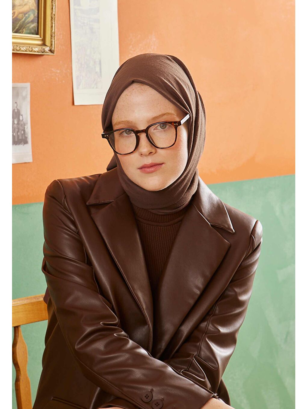 Kahverengi Pamuk Crash Şal Kakao