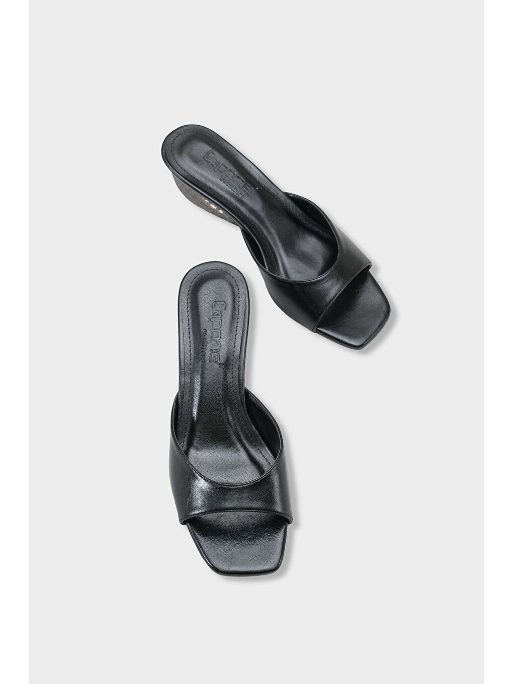 Siyah Pauly Metal Topuklu Kadın Terlik-5