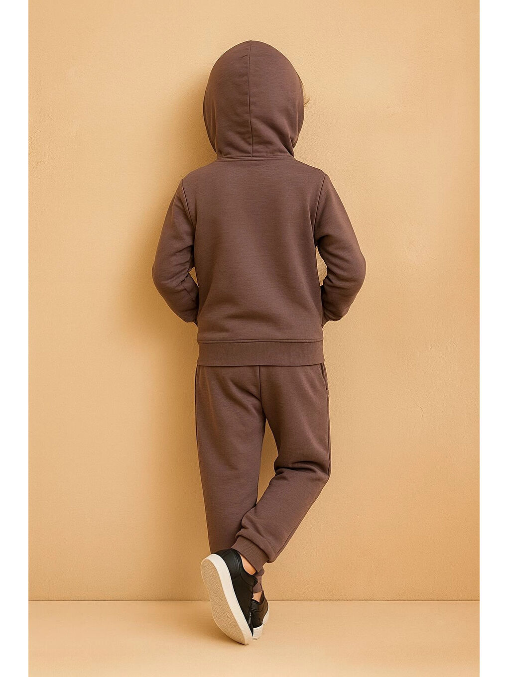 Bej Kapüşonlu Erkek Çocuk Takım 20411-1