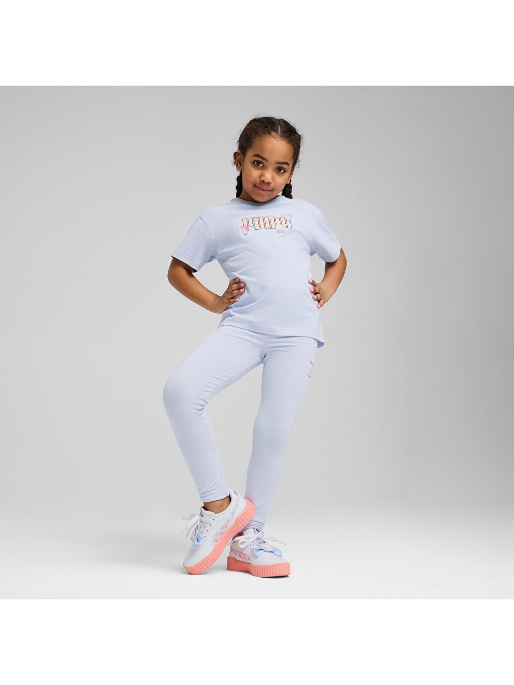 X Hk&Fr Graphic Kız Çocuk Mavi Yuvarlak Yaka Tişört-1